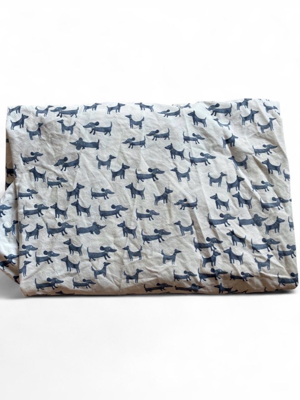 Pottery Barn Kids Watercolor Dog Blue Dachshund Crib Sheet